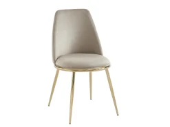 Conjunto de 6 cadeiras estilo art déco em veludo e metal dourado - Bege - NEBINA de Pascal Morabito