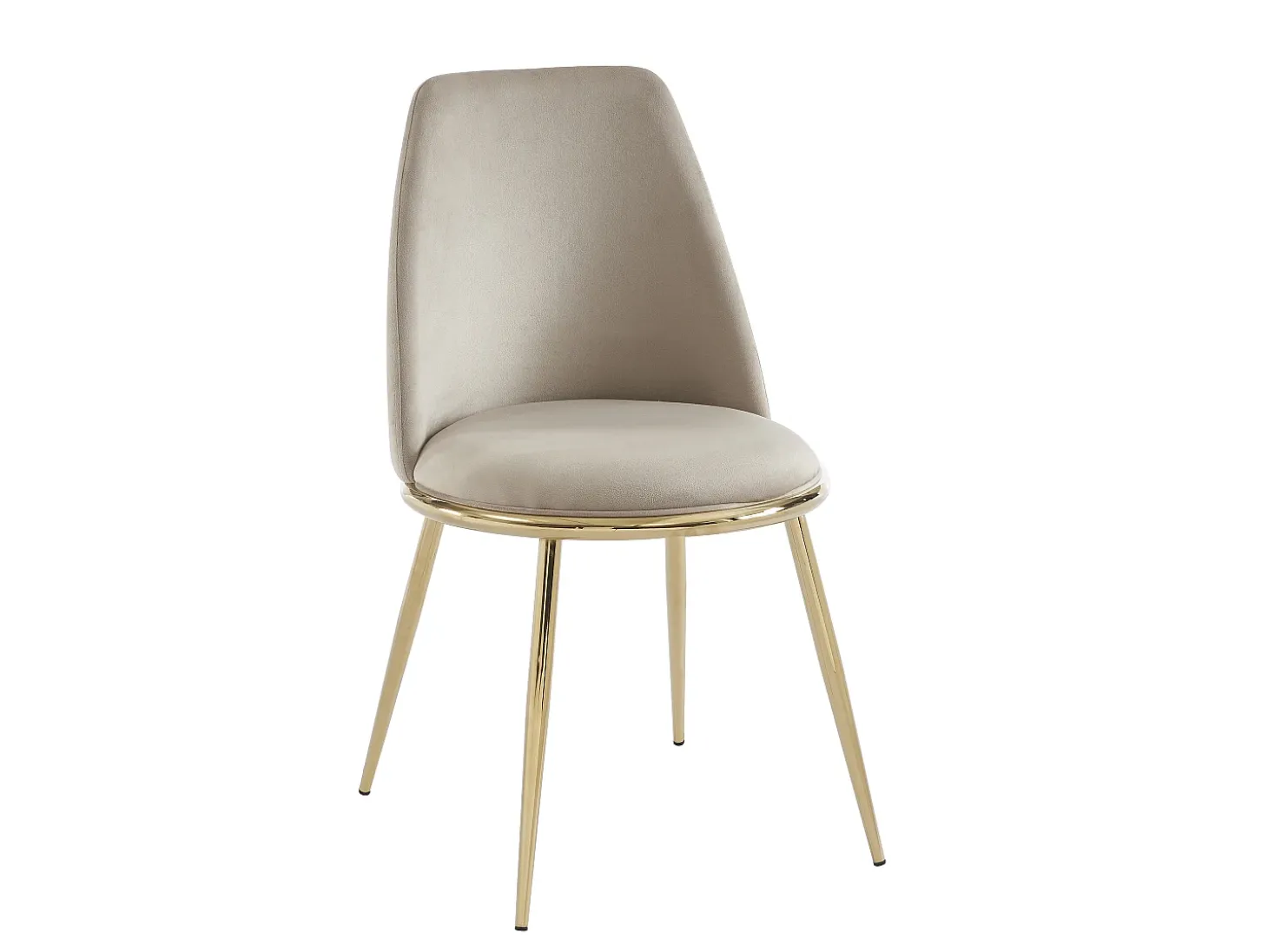 Conjunto de 6 cadeiras estilo art déco em veludo e metal dourado - Bege - NEBINA de Pascal Morabito