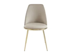 Conjunto de 6 cadeiras estilo art déco em veludo e metal dourado - Bege - NEBINA de Pascal Morabito