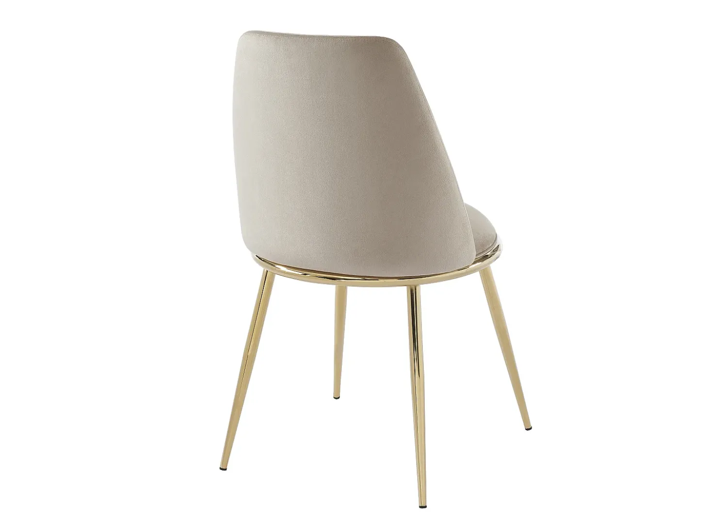 Conjunto de 6 cadeiras estilo art déco em veludo e metal dourado - Bege - NEBINA de Pascal Morabito