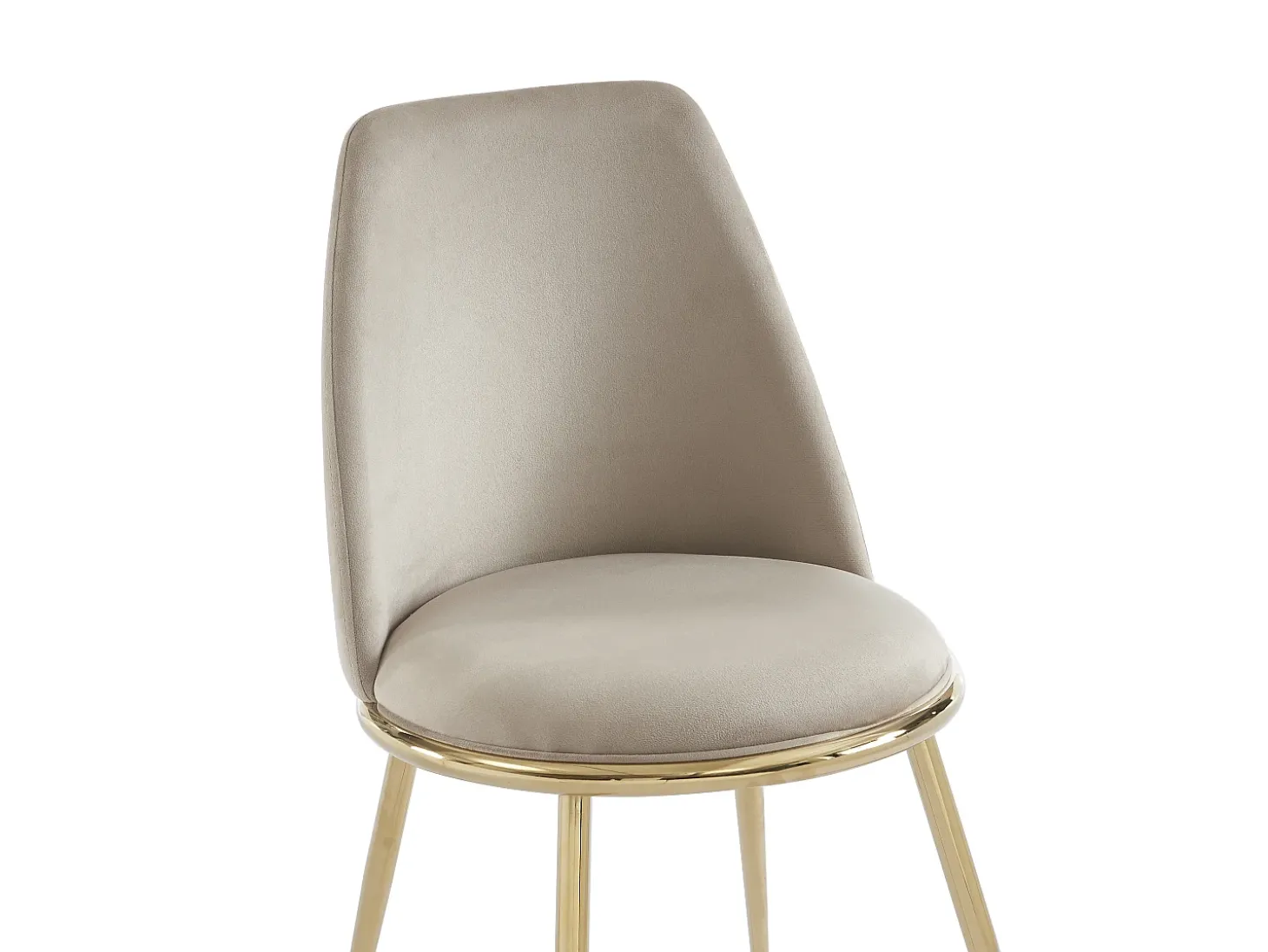 Conjunto de 6 cadeiras estilo art déco em veludo e metal dourado - Bege - NEBINA de Pascal Morabito