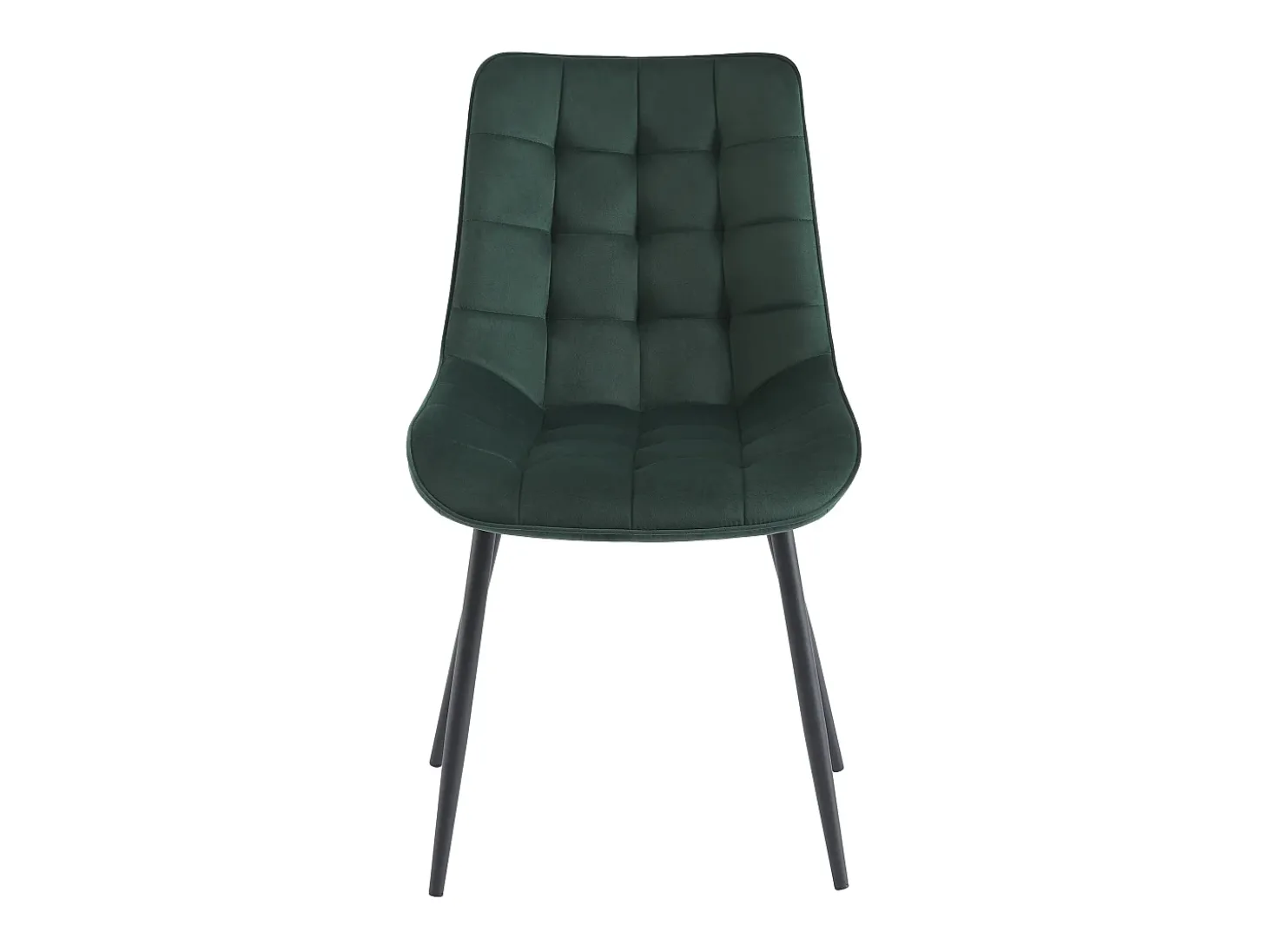 Conjunto de 2 cadeiras estofadas - Veludo e metal preto - Verde - OLLUA