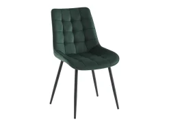 Conjunto de 2 cadeiras estofadas - Veludo e metal preto - Verde - OLLUA