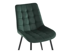 Conjunto de 2 cadeiras estofadas - Veludo e metal preto - Verde - OLLUA