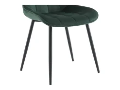 Conjunto de 2 cadeiras estofadas - Veludo e metal preto - Verde - OLLUA