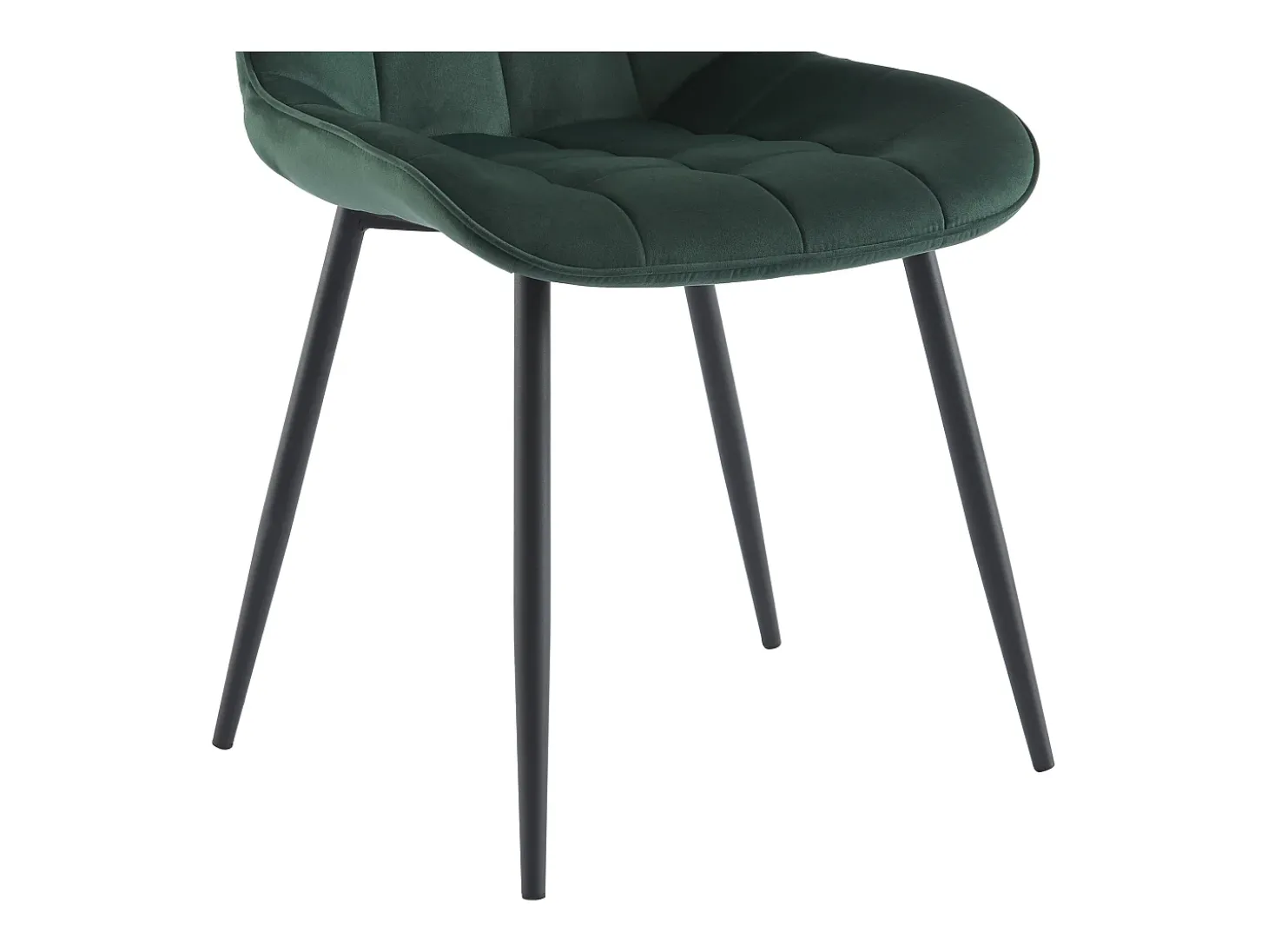 Conjunto de 2 cadeiras estofadas - Veludo e metal preto - Verde - OLLUA