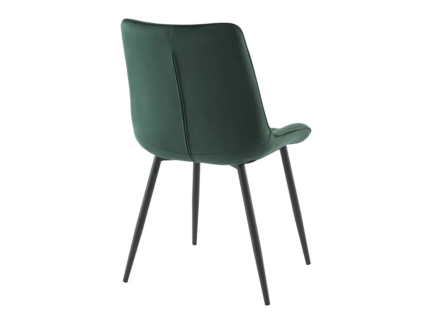Conjunto de 2 cadeiras estofadas - Veludo e metal preto - Verde - OLLUA