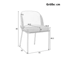 Conjunto de 2 cadeiras modernas com pés angulares - 55 x 55 x 85 cm - pés pretos - metal + madeira - bege + verde
