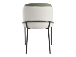 Conjunto de 2 cadeiras modernas com pés angulares - 55 x 55 x 85 cm - pés pretos - metal + madeira - bege + verde