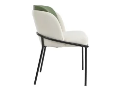 Conjunto de 2 cadeiras modernas com pés angulares - 55 x 55 x 85 cm - pés pretos - metal + madeira - bege + verde