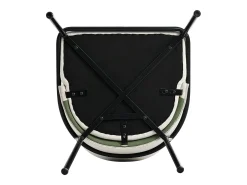 Conjunto de 2 cadeiras modernas com pés angulares - 55 x 55 x 85 cm - pés pretos - metal + madeira - bege + verde