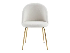 Conjunto de 2 cadeiras tecido bouclé e metal dourado branco MELBOURNE