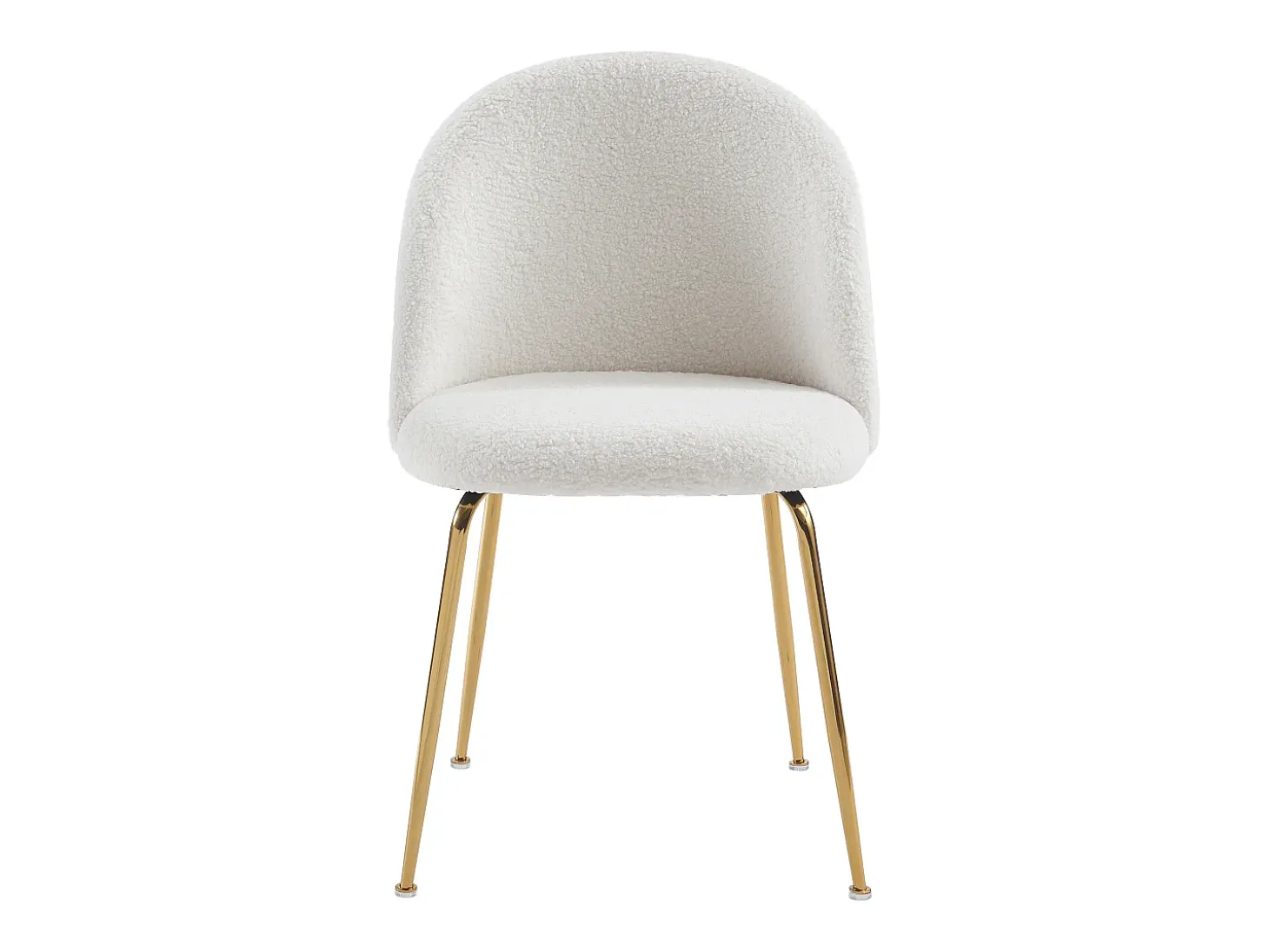 Conjunto de 2 cadeiras tecido bouclé e metal dourado branco MELBOURNE