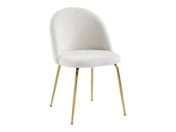 Conjunto de 2 cadeiras tecido bouclé e metal dourado branco MELBOURNE