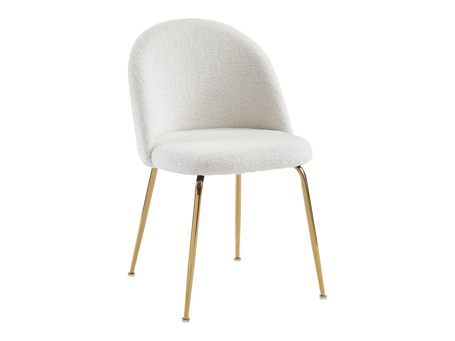 Conjunto de 2 cadeiras tecido bouclé e metal dourado branco MELBOURNE