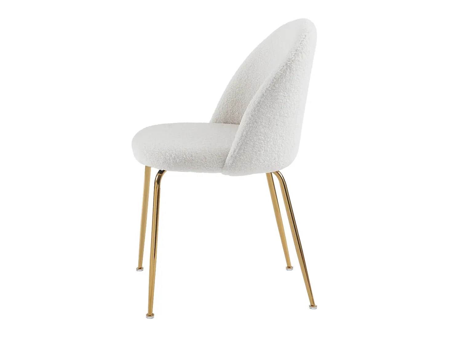 Conjunto de 2 cadeiras tecido bouclé e metal dourado branco MELBOURNE