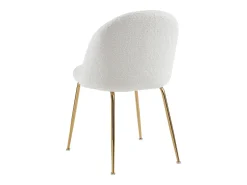 Conjunto de 2 cadeiras tecido bouclé e metal dourado branco MELBOURNE