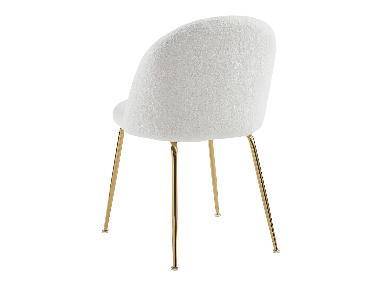 Conjunto de 2 cadeiras tecido bouclé e metal dourado branco MELBOURNE