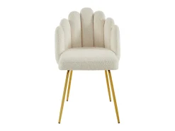 Conjunto de 6 cadeiras tecido bouclé e metal dourado cor creme ALTINAM de Pascal MORABITO