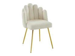 Conjunto de 6 cadeiras tecido bouclé e metal dourado cor creme ALTINAM de Pascal MORABITO