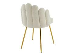 Conjunto de 6 cadeiras tecido bouclé e metal dourado cor creme ALTINAM de Pascal MORABITO