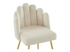 Conjunto de 6 cadeiras tecido bouclé e metal dourado cor creme ALTINAM de Pascal MORABITO
