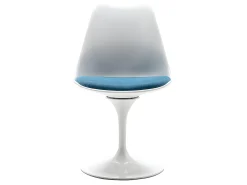 Conjunto de 2 cadeiras Tulipa - Polipropileno, Tecido e Aço - Azul e Branco - XAFY