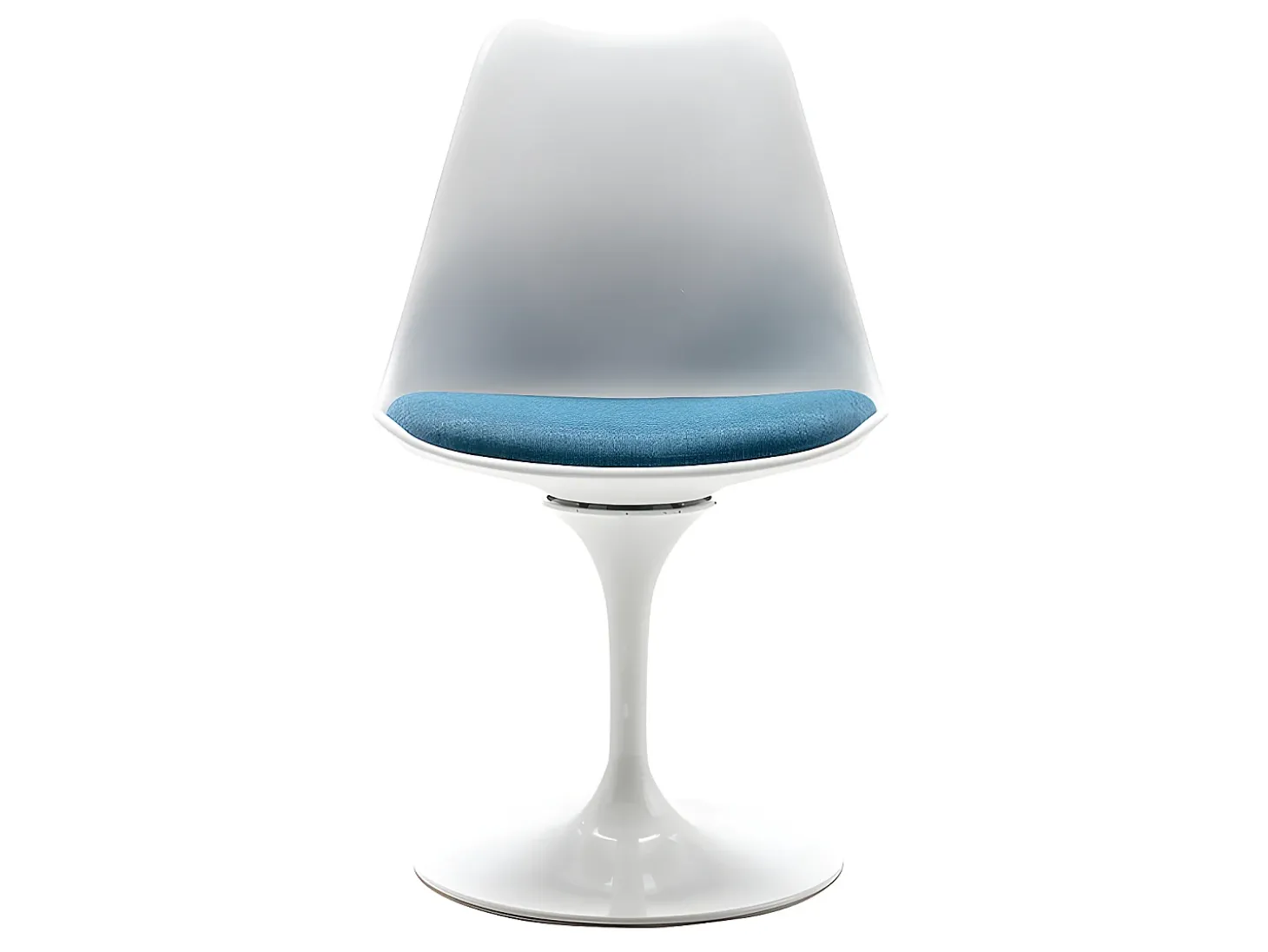 Conjunto de 2 cadeiras Tulipa - Polipropileno, Tecido e Aço - Azul e Branco - XAFY