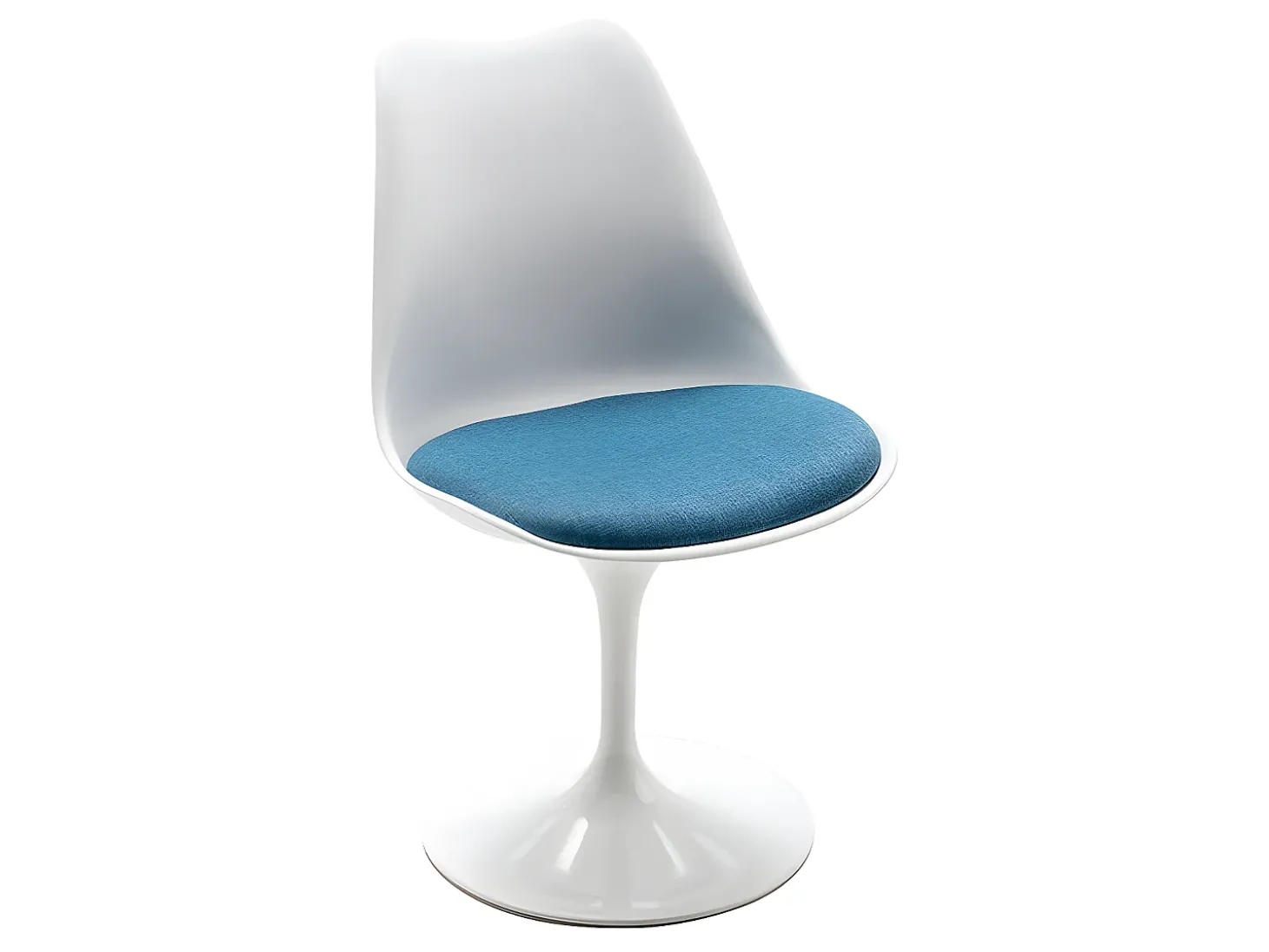 Conjunto de 2 cadeiras Tulipa - Polipropileno, Tecido e Aço - Azul e Branco - XAFY