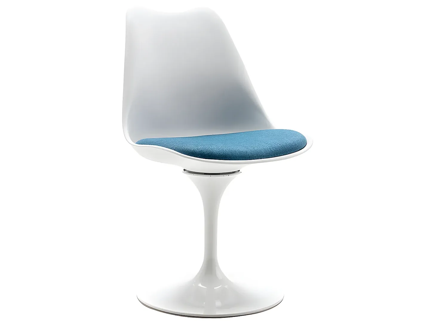 Conjunto de 2 cadeiras Tulipa - Polipropileno, Tecido e Aço - Azul e Branco - XAFY
