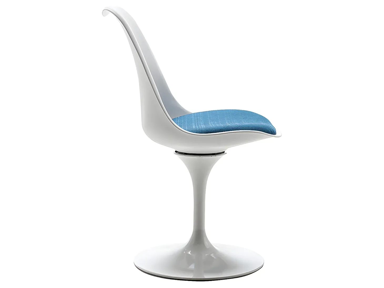 Conjunto de 2 cadeiras Tulipa - Polipropileno, Tecido e Aço - Azul e Branco - XAFY