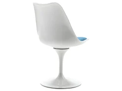 Conjunto de 2 cadeiras Tulipa - Polipropileno, Tecido e Aço - Azul e Branco - XAFY