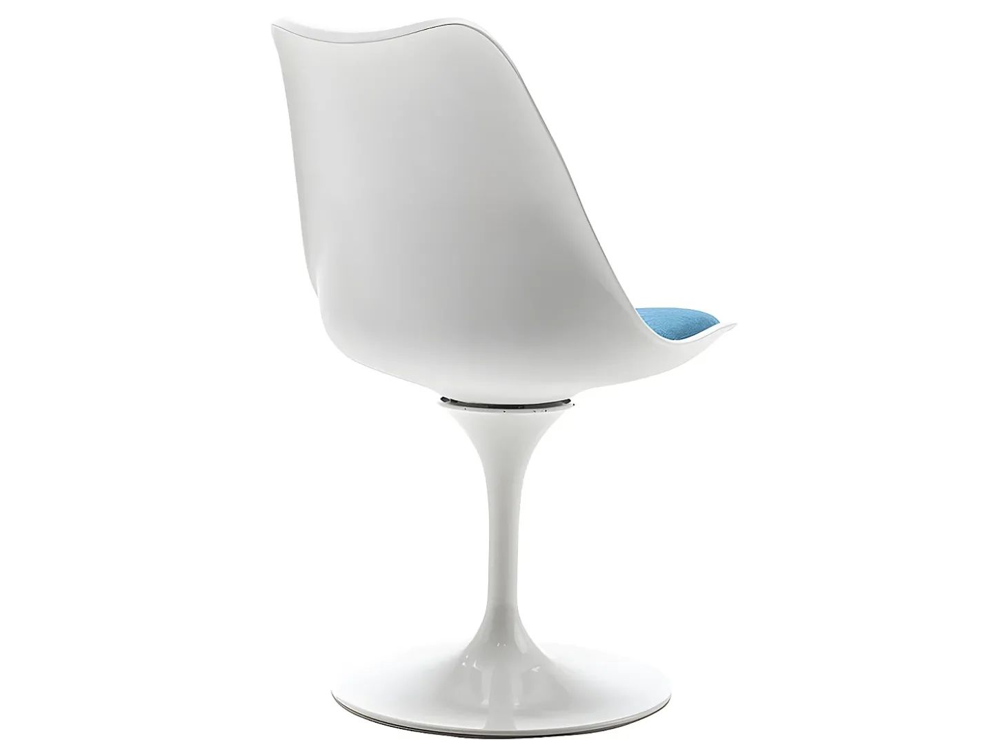 Conjunto de 2 cadeiras Tulipa - Polipropileno, Tecido e Aço - Azul e Branco - XAFY