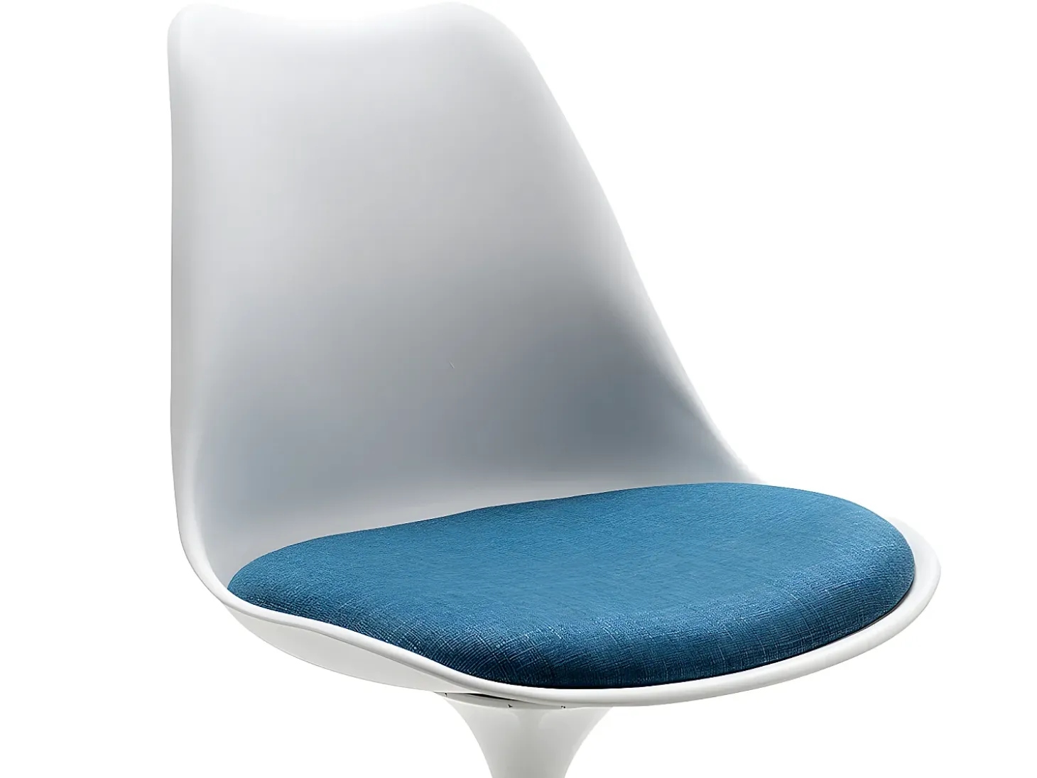 Conjunto de 2 cadeiras Tulipa - Polipropileno, Tecido e Aço - Azul e Branco - XAFY