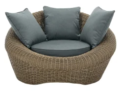 Conjunto de 2 cadeirões de jardim resina entrançada natural claro - WHITEHEAVEN de MYLIA