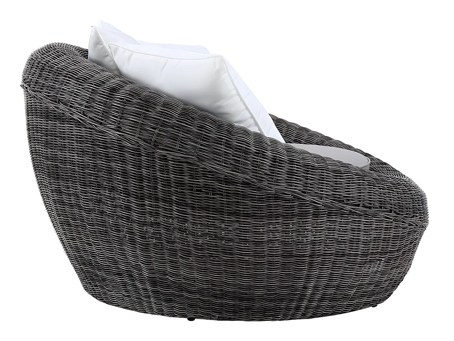 Conjunto de 2 cadeirões de jardim em resina entrançada cinza - WHITEHEAVEN