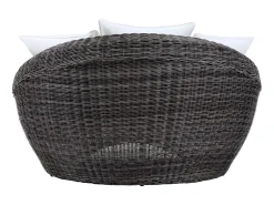 Conjunto de 2 cadeirões de jardim em resina entrançada cinza - WHITEHEAVEN
