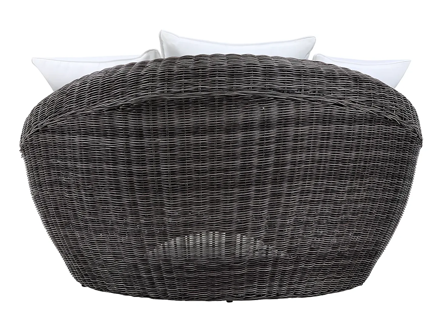 Conjunto de 2 cadeirões de jardim em resina entrançada cinza - WHITEHEAVEN