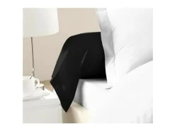 Conjunto de 2 Capas de Almofada 100% Algodão Preto 85 x 185 cm