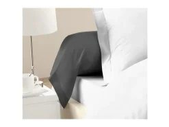 Conjunto de 2 Capas de Almofada 100% algodão 85x185 cm cinza escuro - Certificado OEKO-TEX