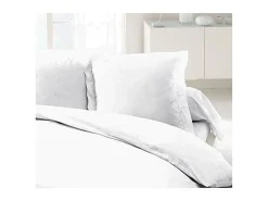 Conjunto de 2 Capas de Almofada 100% Algodão Branco 63x63 cm com Bainha Plana