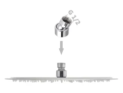 Conjunto de 2 chuveiros de imersão em aço inoxidável com 30 cm de diâmetro 02_0002101