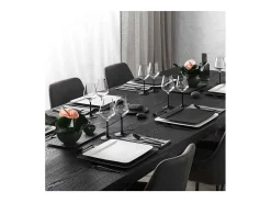 Conjunto de 4 cálices de vinho tinto de cristal transparente/preto 470 ml, Manufacture Rock