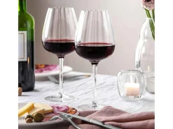 Conjunto de 4 cálices de vinho tinto de cristal transparente 200 ml, Rose Garden