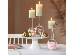 Conjunto de 4 cálices de vinho tinto de cristal transparente 200 ml, Rose Garden