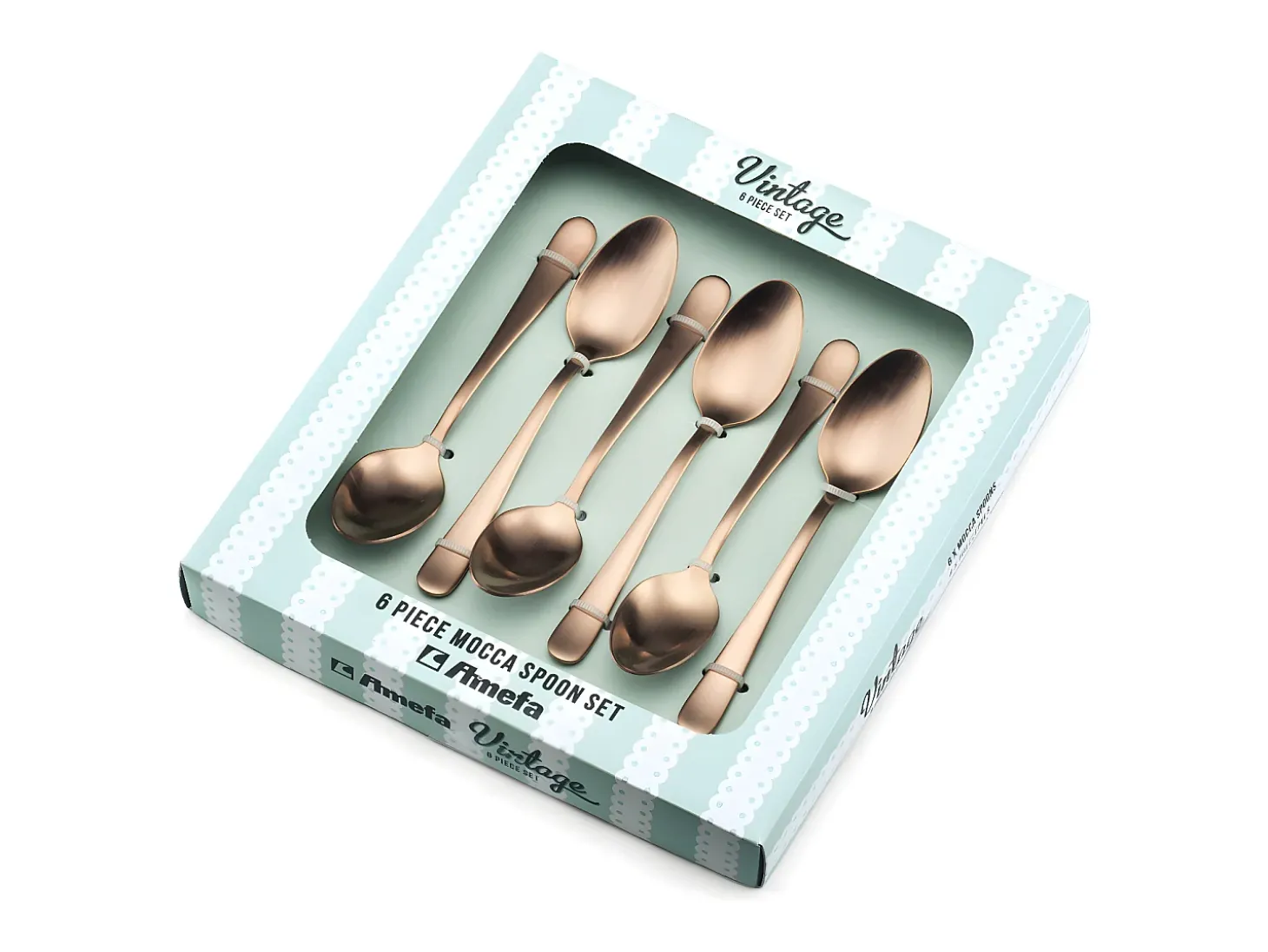 Conjunto de 6 colheres de café expresso Austin Cobre Fosco Amefa
