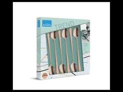 Conjunto de 6 colheres para latte macchiato em aço inoxidável com acabamento em cobre fosco