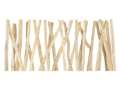 Conjunto de 2 divisórias em madeira de teca - C. 100 x P. 25 x A. 180 cm - Natural - GAYANA