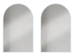 Conjunto de 2 espelhos de casa de banho em arco antiembaciamento com LEDs, L50 cm, ARCADI
