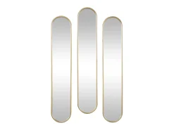 Conjunto de 3 espelhos ovais em metal - L.23 x A.120 cm - Dourado - JAYLEN